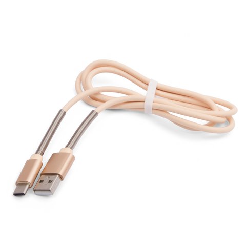 USB кабель, USB тип C, USB тип A, 100 см, персиковий, spring