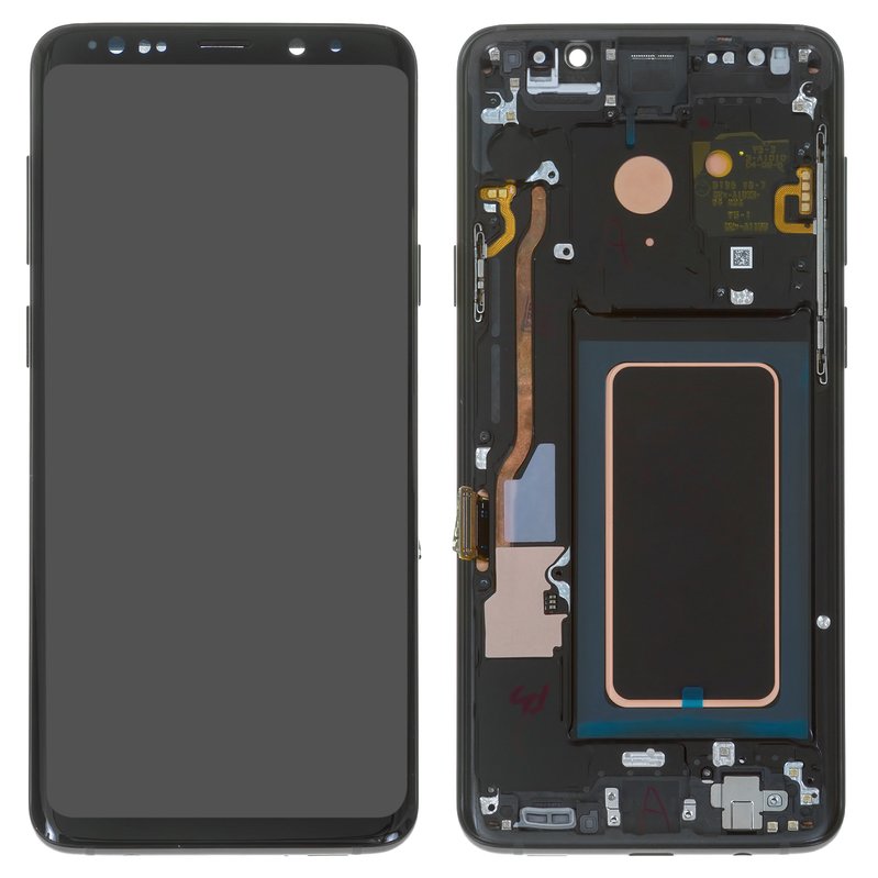 lcd samsung g965 galaxy s9 plus black with touchscreen with frame original change glass