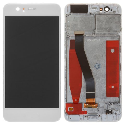 Дисплей для Huawei P10, білий, з рамкою, High Copy, VTR L29 VTR L09