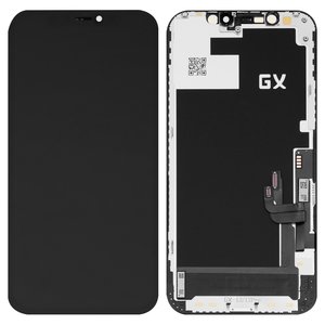 Дисплей для iPhone 12, iPhone 12 Pro, черный, с рамкой, High Copy, OLED , GX OEM hard