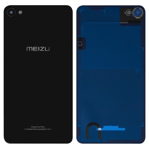 Задняя панель корпуса для Meizu U20, черная, со стеклом камеры