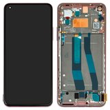 Дисплей для Xiaomi Mi 11 Lite, Mi 11 Lite 5G, рожевий, з рамкою, Original (PRC), peach pink, #WM6556Z21-1