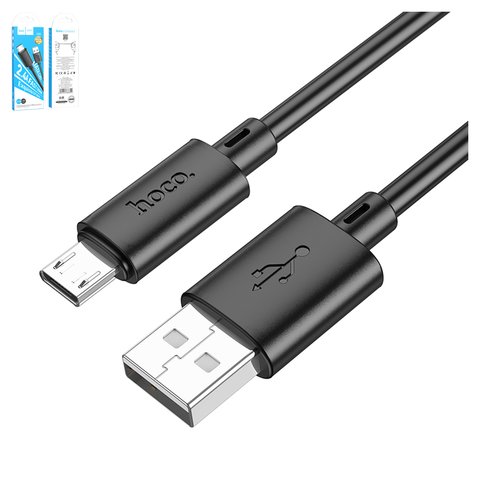 USB кабель Hoco X88, USB тип A, micro USB тип B, 100 см, 2,4 А, черный, #6931474783325