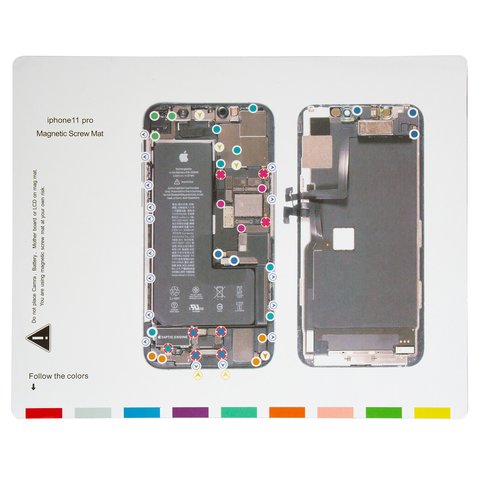 Коврик монтажный для Apple iPhone 11 Pro, магнитный, для раскладки шурупов