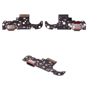 Шлейф для Motorola Moto G75, конектора зарядки, з компонентами, Original PRC , плата зарядки