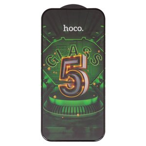 Защитное стекло Hoco G12 для Apple iPhone 14 Pro, iPhone 15, iPhone 16, 5D Full Glue, без упаковки , черный