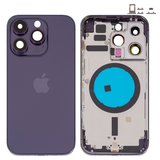 Корпус для iPhone 14 Pro, фиолетовый, с держателем SIM-карты, с боковыми кнопками, Original (PRC), EU Version, deep purple