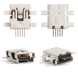 Charge Connector compatible with Motorola E2, E6, E8, L2, L6, L7, U6, V3, V3i, W5, (5 pin, mini-USB type-B)