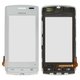 Touchscreen compatible with Nokia 500, (with front panel, white)