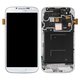 LCD compatible with Samsung I9505 Galaxy S4, (white, with frame, original (change glass) )