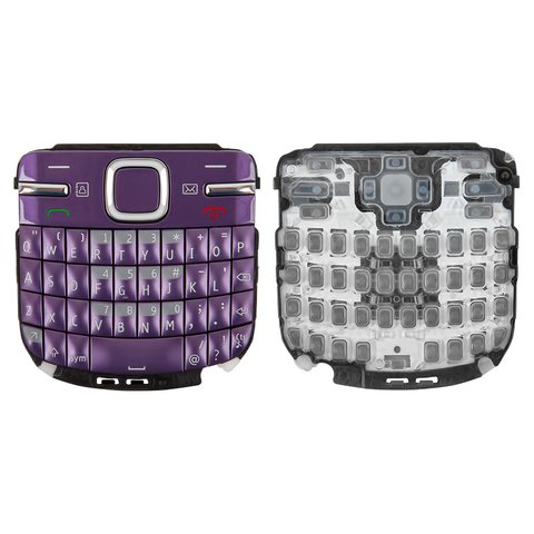 Keyboard compatible with Nokia C3 00, purple, english 