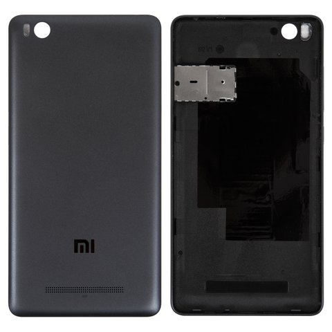 Housing Back Cover compatible with Xiaomi Mi 4c, black, with SIM card holder, with side button 