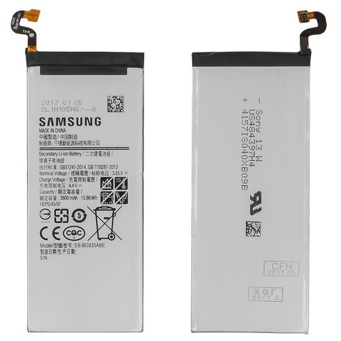 Batería EB BG935ABE puede usarse con Samsung G935 Galaxy S7 EDGE, Li ion, 3.85 V, 3600 mAh, Original PRC 