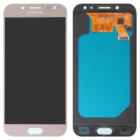 LCD compatible with Samsung J530 Galaxy J5 2017 , golden, without frame, High Copy, with wide edge, OLED  