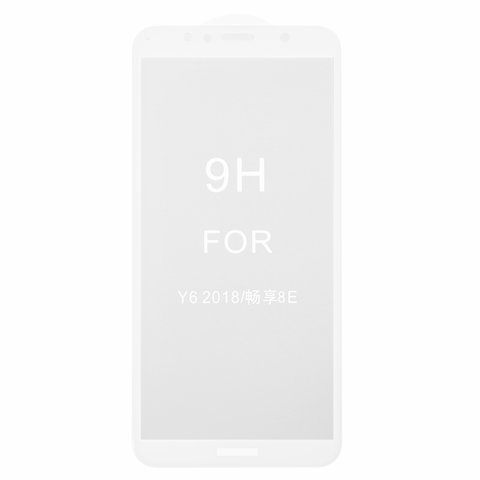 Vidrio de protección templado All Spares puede usarse con Huawei Honor 7A 5,45", 5D Full Glue, blanco, capa de adhesivo se extiende sobre toda la superficie del vidrio