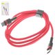USB Cable Baseus Cafule, (2xUSB type-C, 100 cm, 60 W, 3 A, red) #CATKLF-G09
