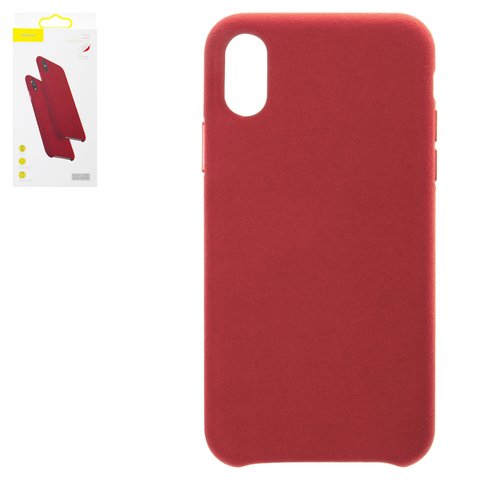 Case Baseus compatible with iPhone X, iPhone XS, red, Super Fiber, plastic  #WIAPIPH58 YP09