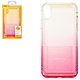 Case Baseus compatible with iPhone XR, (pink, colourless, with relief, with iridescent color, protective, silicone) #WIAPIPH61-XC04