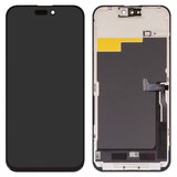 Pantalla LCD puede usarse con iPhone 15 Pro Max, negro, con marco, AAA, (TFT), JK