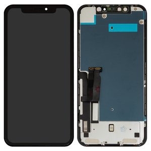 LCD compatible with iPhone XR, black, with frame, Original PRC , NEW, LG version 