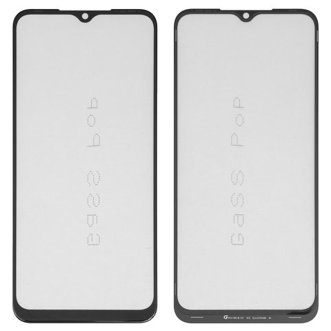 Housing Glass G+OCA PRO compatible with Tecno Pop 5 Lite, Pop 5 LTE, with OCA film, black 
