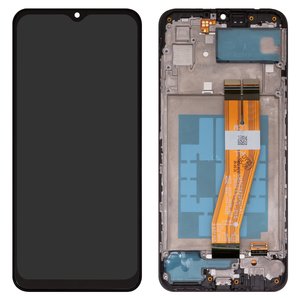 LCD compatible with Samsung A035F Galaxy A03, black, with frame, High Copy 