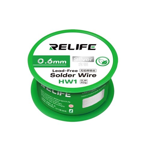 Estaño RELIFE HW1, 0,6 mm, 40 g, sin plomo