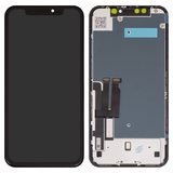LCD compatible with iPhone XR, (black, with frame, AAA, without packaging, (TFT), GX)