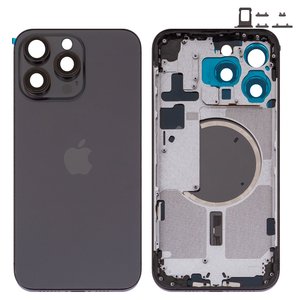 Carcasa puede usarse con iPhone 15 Pro Max, negro, con botones laterales,  con sujetador de tarjeta SIM, Original PRC , EU Version, black titanium
