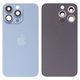 Housing Back Cover compatible with iPhone 13 Pro, (blue, with camera lens, sierra Blue, small hole)