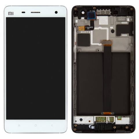 LCD compatible with Xiaomi Mi 4, white, with frame, Original PRC  