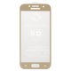 Tempered Glass Screen Protector All Spares compatible with Samsung A320 Galaxy A3 (2017), (5D Full Glue, golden, the layer of glue is applied to the entire surface of the glass)