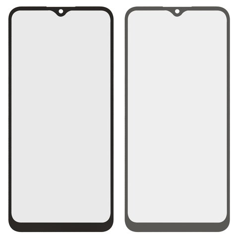Housing Glass compatible with Samsung A025F DS Galaxy A02s, with OCA film, black, 160 mm