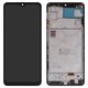 LCD compatible with Samsung A225 Galaxy A22, (black, with frame, FLYCDI, with wide edge, (OLED))
