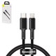 USB кабель Baseus High Density Braided, USB тип-C, Lightning, 200 см, 20 Вт, черный, #CATLGD-A01