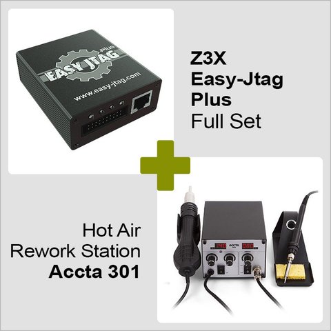 Z3X Easy Jtag Plus kit completo + Estación de soldadura de aire caliente Accta 301 220 V 
