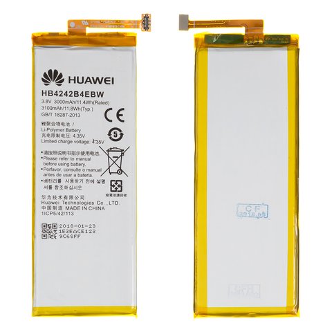 Batería HB4242B4EBW puede usarse con Huawei Honor 4X, Honor 6 H60 L02, Li Polymer, 3.8 V, 3100 mAh, Original PRC