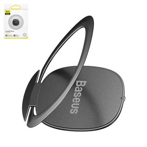 Soporte Baseus Invisible, gris, base pegante, anillos, metal, #SUYB 0A