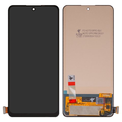 Pantalla LCD puede usarse con Xiaomi Redmi Note 10 Pro, Redmi Note 10 Pro Max, negro, sin marco, FLYCDI, TFT