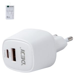 Adaptador de red Deji DJ A88, 33 W, blanco, 2 puertos, gan