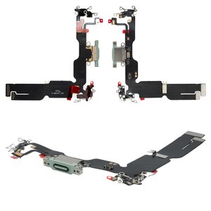 Cable flex puede usarse con iPhone 15 Plus, del conector de carga, verde, con micrófono, HC