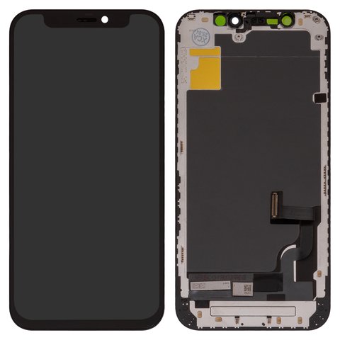 Pantalla LCD puede usarse con iPhone 12 mini, negro, con marco, AAA, TFT , ZY, LTPS