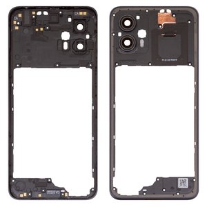 Parte media de carcasa puede usarse con Motorola Moto G13, negra, con vidrio de cámara