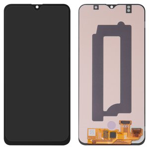 Дисплей для Samsung A307 Galaxy A30s, чорний, без рамки, High Copy, з широким обідком, OLED 