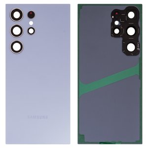 Задня панель корпуса для Samsung S928 Galaxy S24 Ultra, блакитна, із склом камери, titanium blue