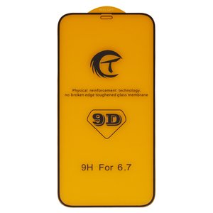 Защитное стекло для Apple iPhone 12 Pro Max, совместимо с чехлом, Full Glue, без упаковки , черный