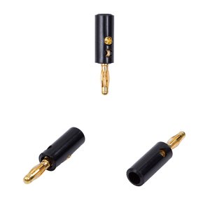 Разъем питания, банан, "папа", 4 мм, черный