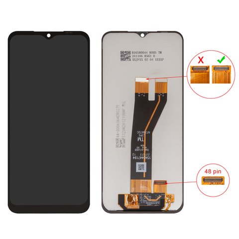 Дисплей для Samsung A146B Galaxy A14 5G, черный, Best copy, без рамки, Сopy, 48 pin, SM A146B A14 5G V04