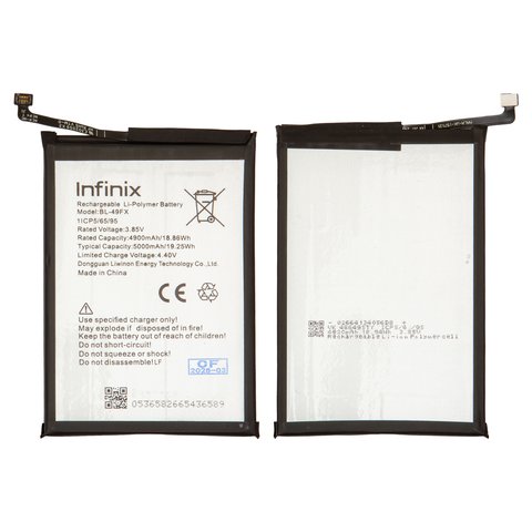 Акумулятор BL 49FX для Infinix Hot 8, Hot 8 Lite, Smart 5, Li Polymer, 3,85 B, 5000 мАч, Original PRC