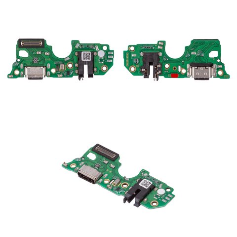 Шлейф для Oppo A18, A38, конектора навушників, конектора зарядки, з мікрофоном, High Copy, плата зарядки